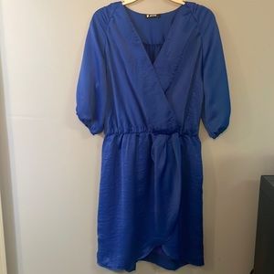 Rich blue satin dress